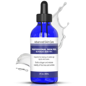 Advanced Skin Care front bottle view showing label and travel-friendly benefit