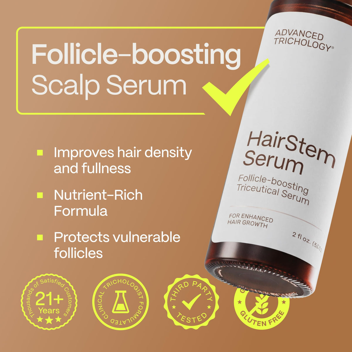 Advanced Trichology HairStem dropper dispensing serum for precise scalp delivery