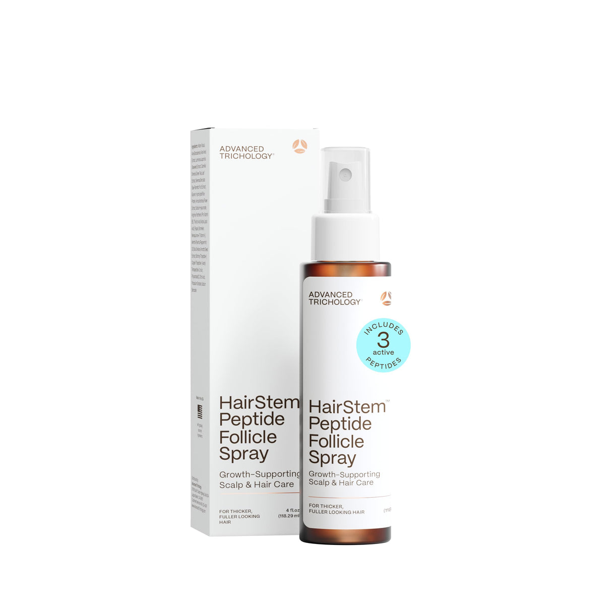 Advanced Trichology front bottle view showing clean packaging and instant volume benefit