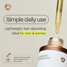 Advanced Trichology HairStem serum texture on skin demonstrating lightweight absorption