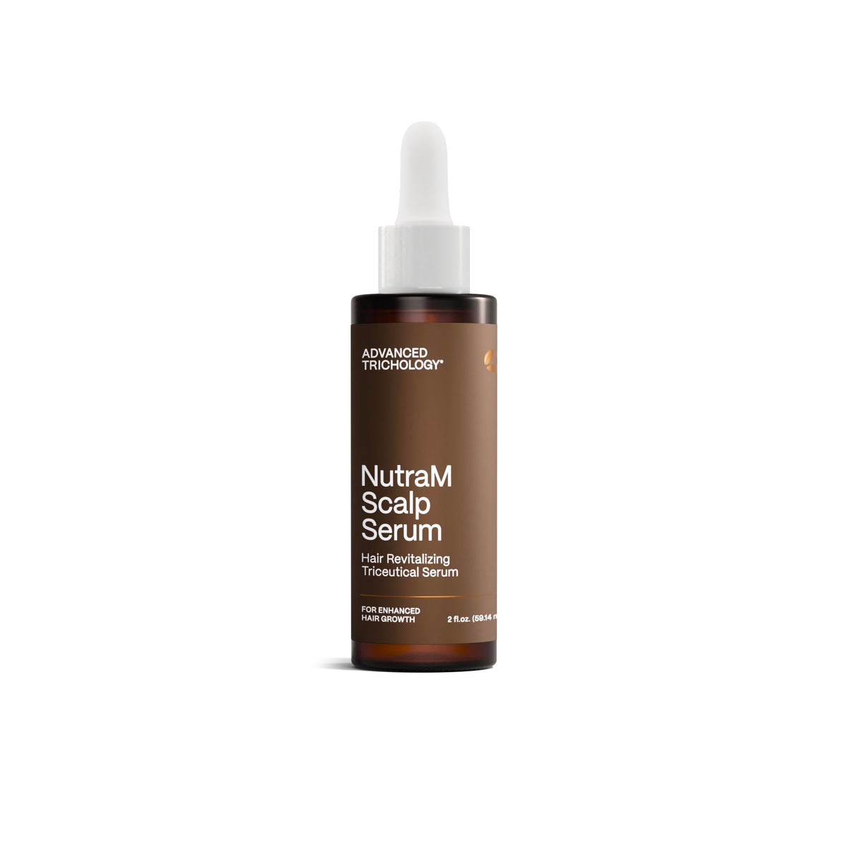 Advanced Trichology NutraM front bottle view showing clinical packaging and trust