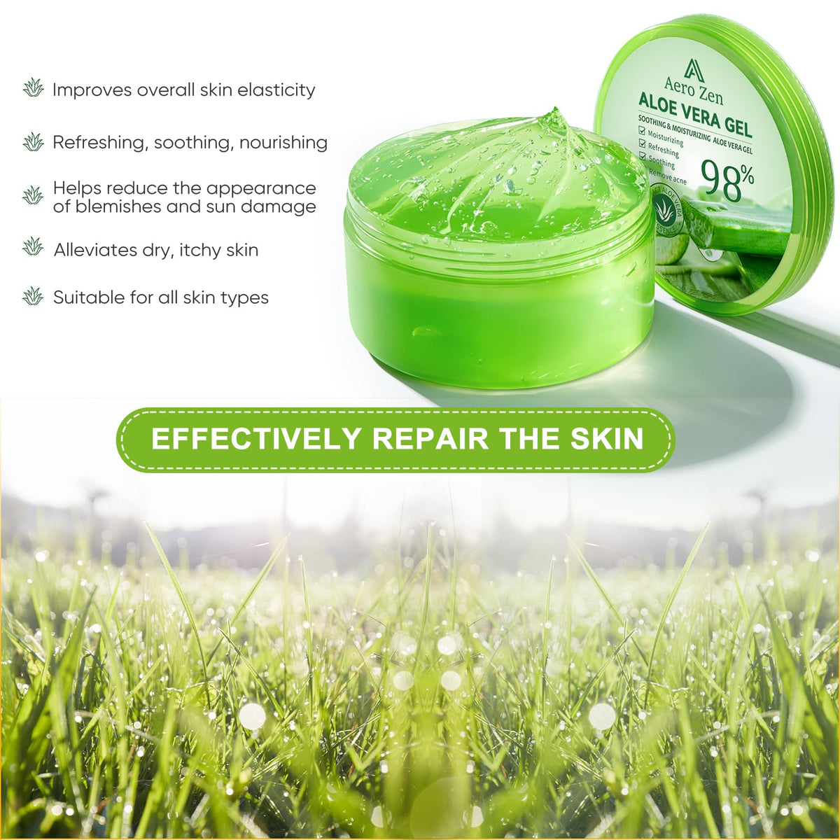Aero Zen applied to face demonstrating quick absorption and calm