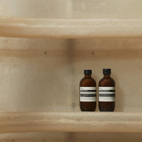 Aesop cleanser label with listed Mandarin Rind and botanical ingredients benefit