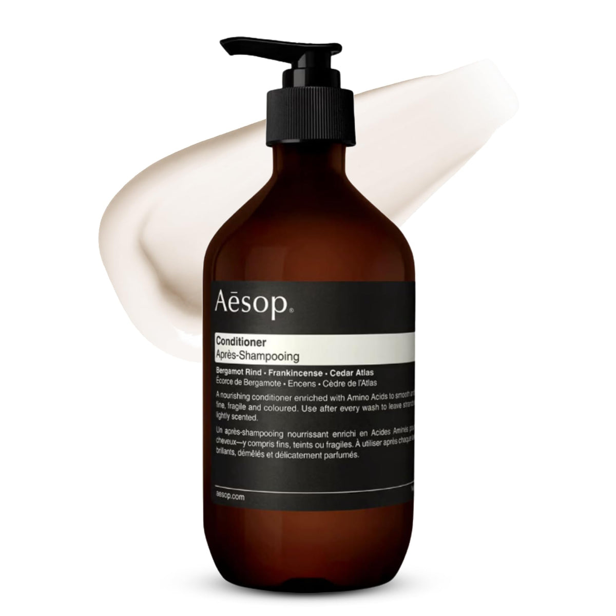 Aesop front bottle showing elegant packaging and clear brand identity