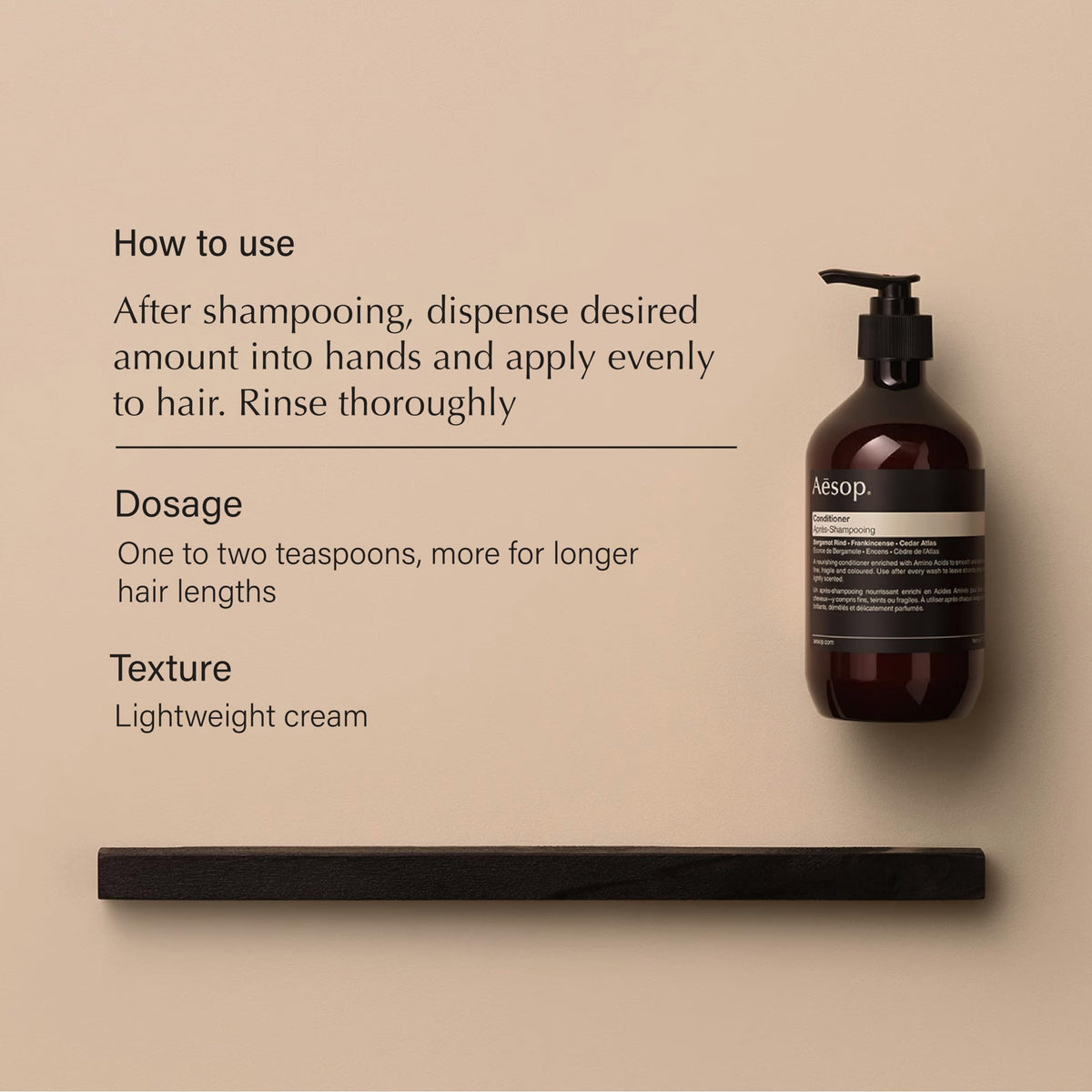 Aesop pump top detail for easy dispensing and precise use