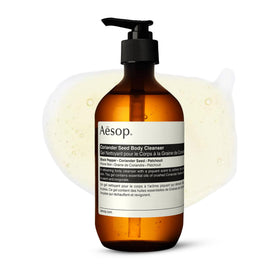 Aesop front packaging showing bottle label and recycled bottle benefit
