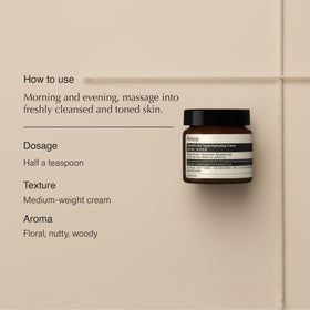 Aesop cream texture close-up showing smooth spreadability and richness