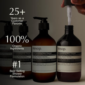Aesop Eleos cream texture close-up revealing rich lather for nourishing cleanse