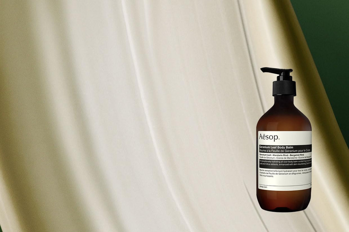 Aesop targeted use on elbows and knees showing intensive hydration benefit