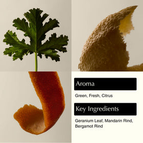 Aesop label detail highlighting ingredients and sustainable packaging benefit