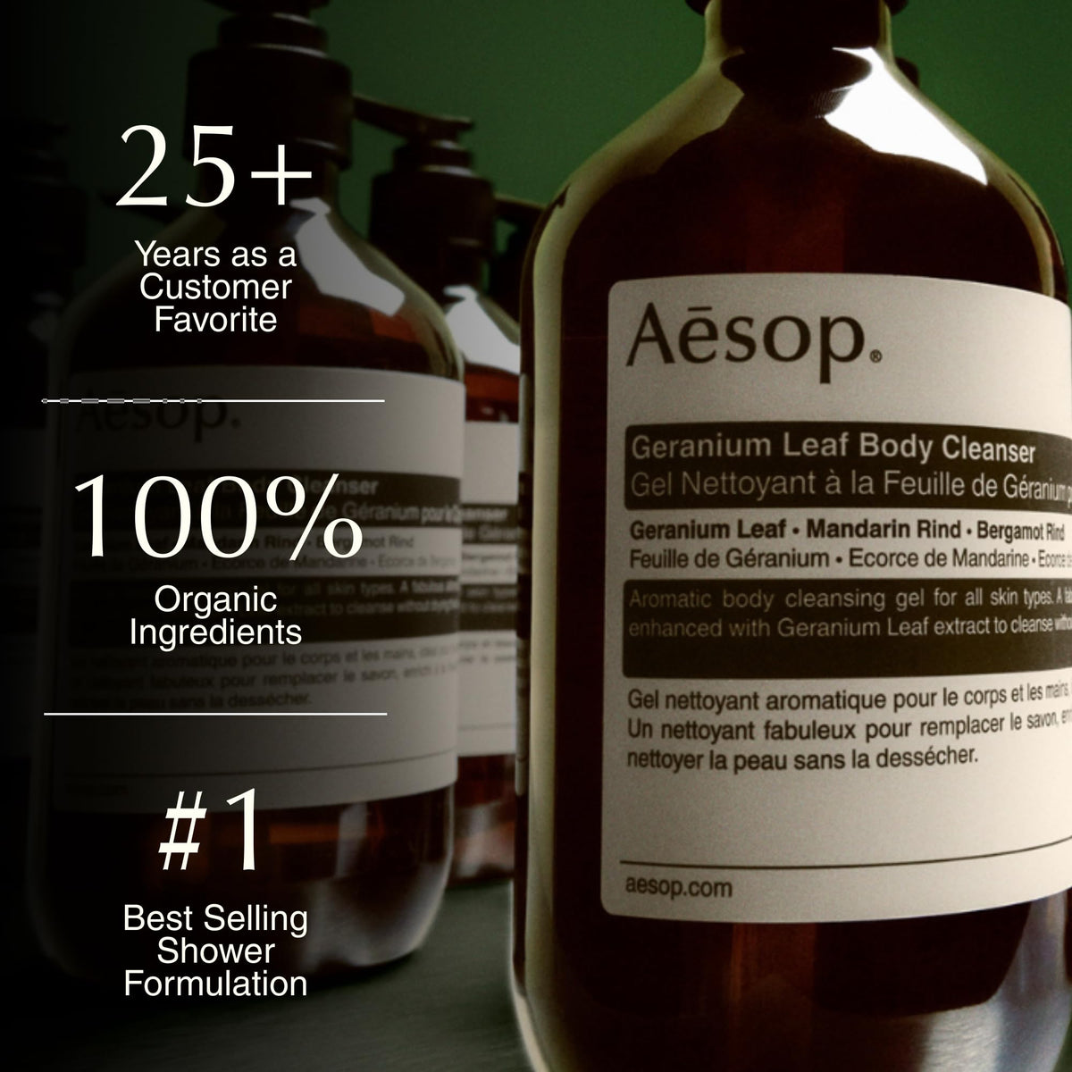 Aesop pump dispensing shower gel for easy use and convenient dosing benefit