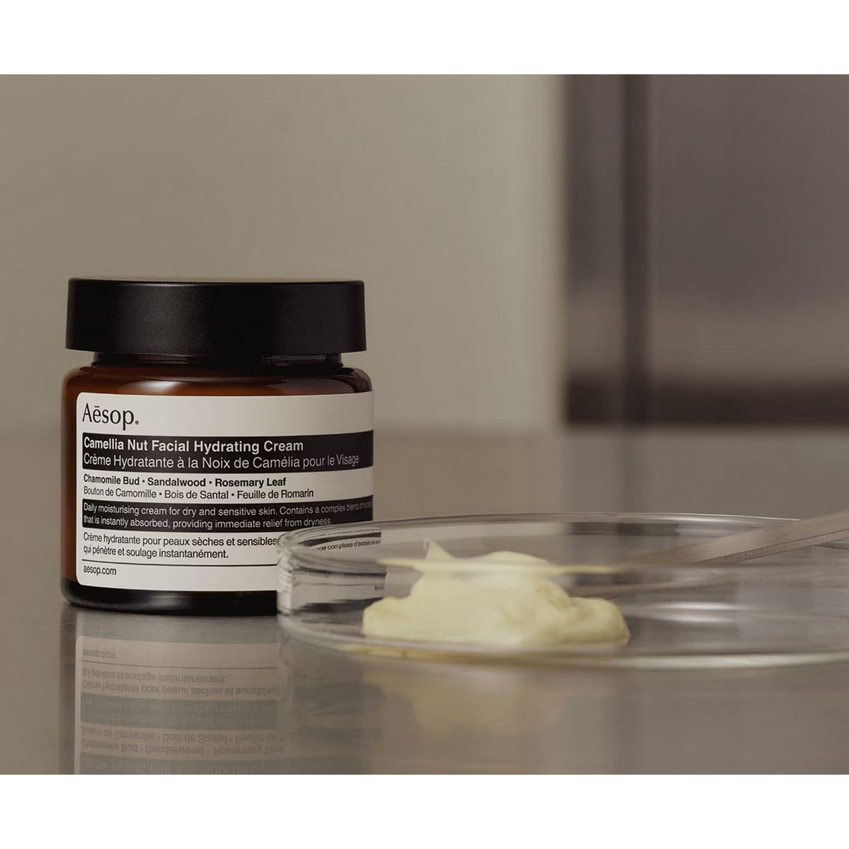 Aesop botanicals chamomile and sandalwood highlighting natural soothing benefits