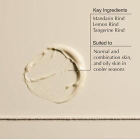 Aesop mandarin cream label detail highlighting ingredients and minimalist design benefits