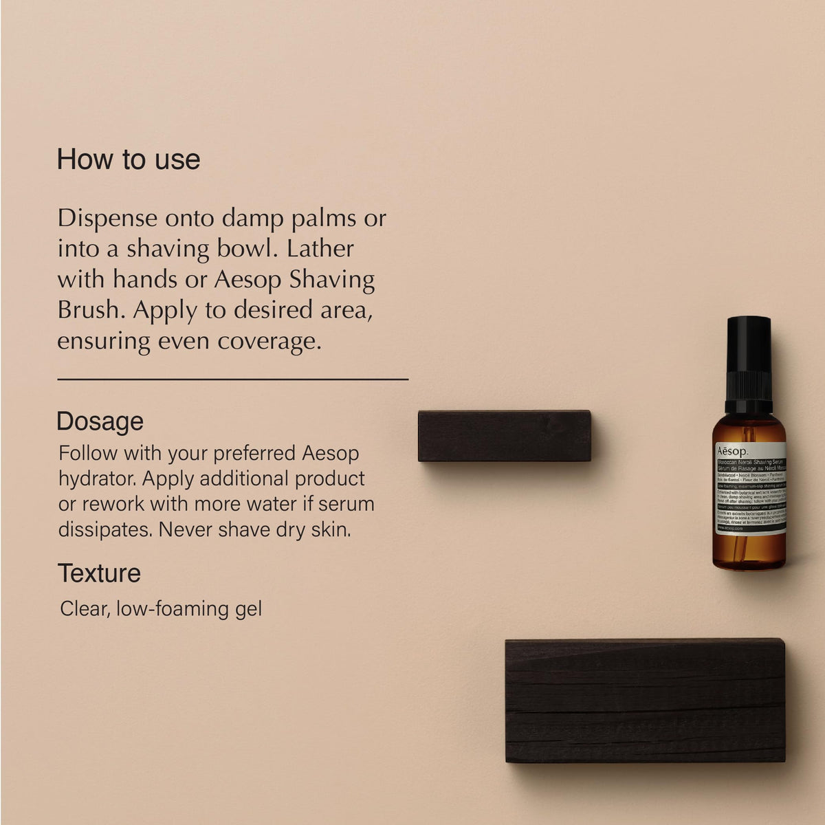 close-up of Aesop label highlighting ingredients and premium formulation benefits