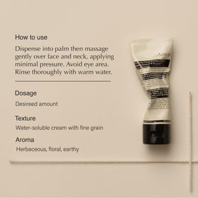 Aesop paste texture closeup displaying fine quartz particles for gentle polishing