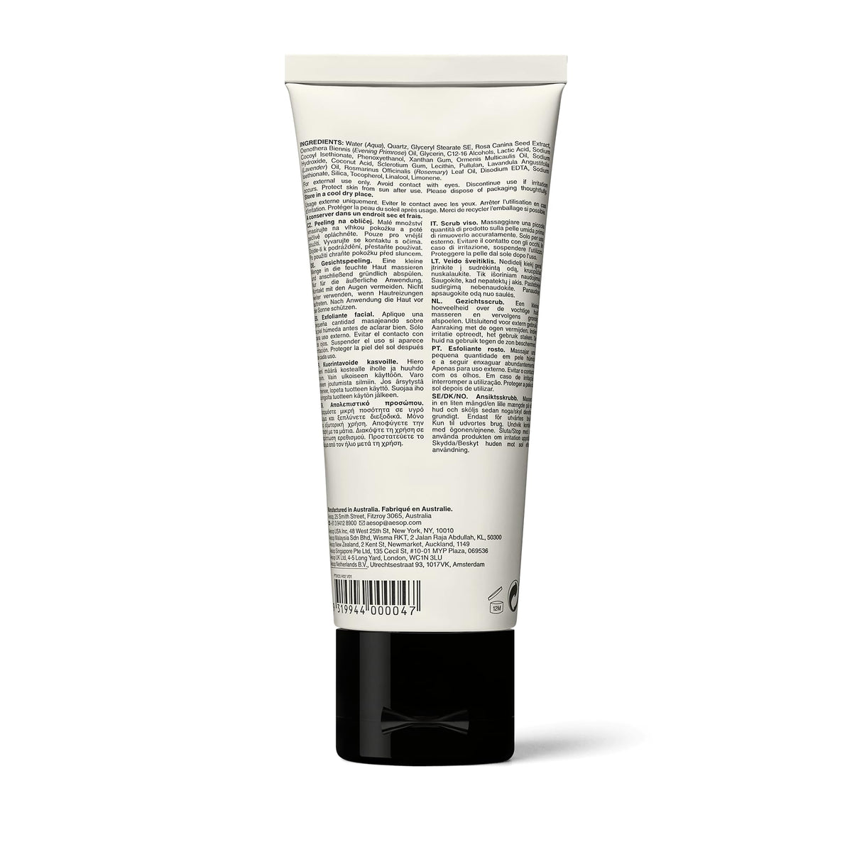 Aesop used before shaving to show improved shave prep and softer skin feel