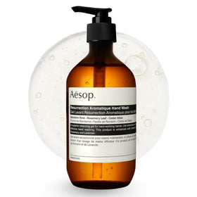 Aesop front bottle showing elegant label and clean design benefit adds style