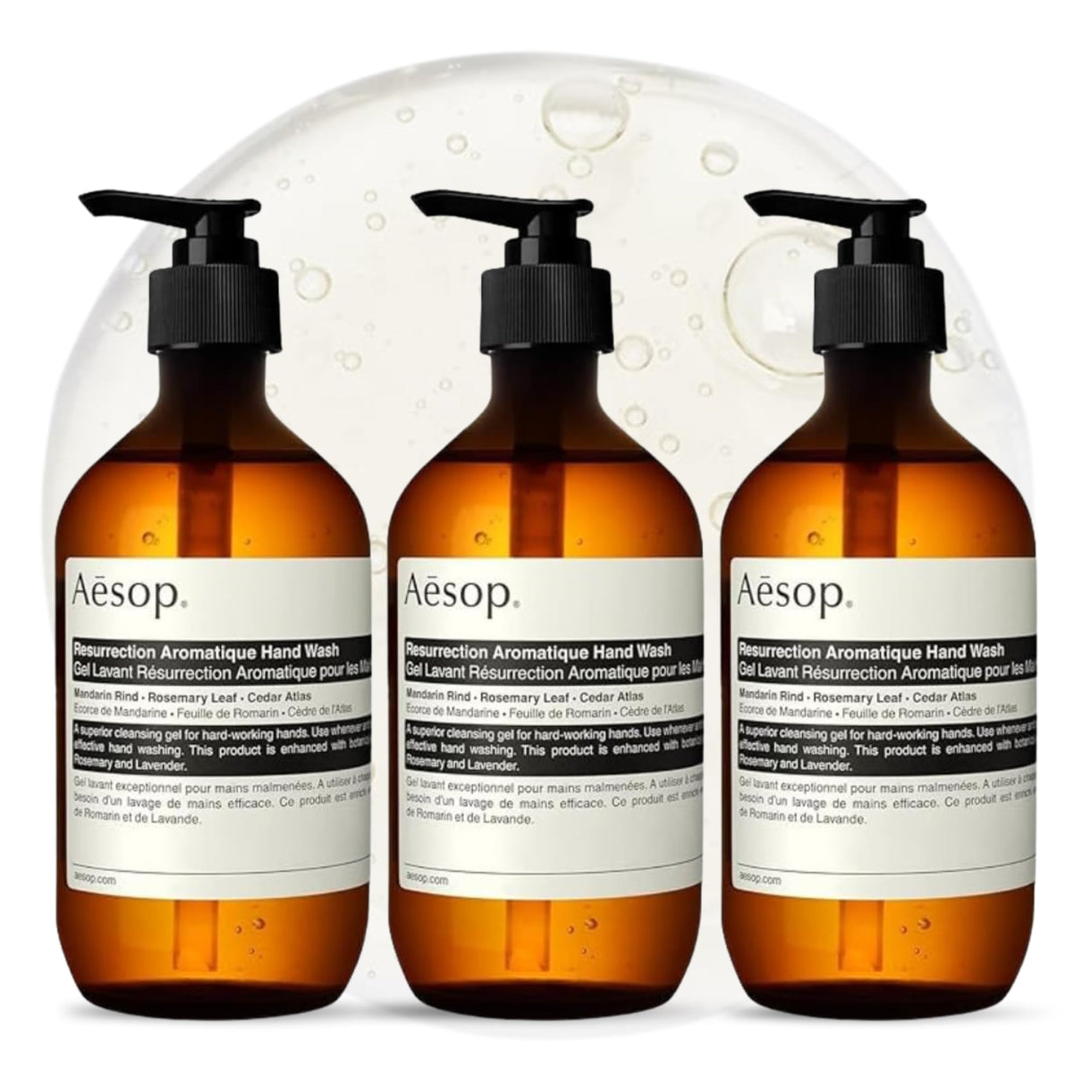 Aesop front bottle showing product and packaging benefit of clear branding