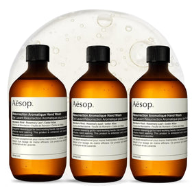 Aesop front label showing product name and volume for clear identification