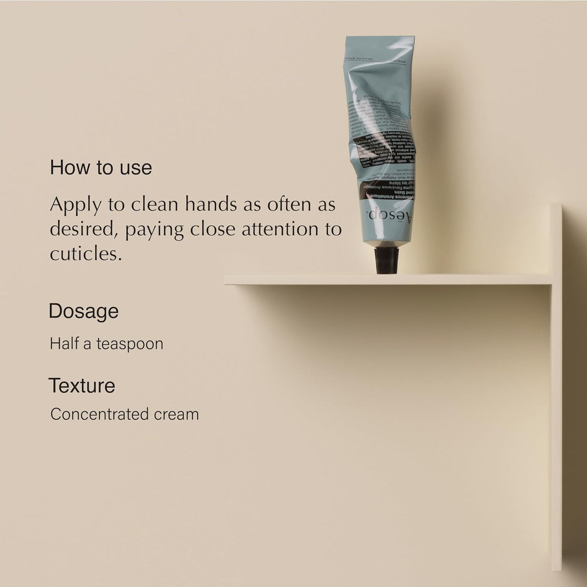Aesop Reverence open cap and balm texture demonstrating creamy non-greasy finish for quick absorption