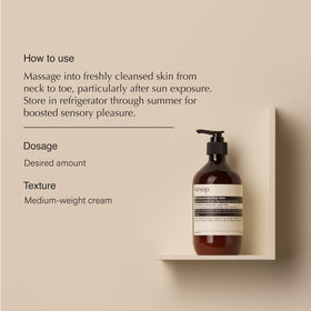 Aesop balm open texture in jar showing creamy finish and quick absorption