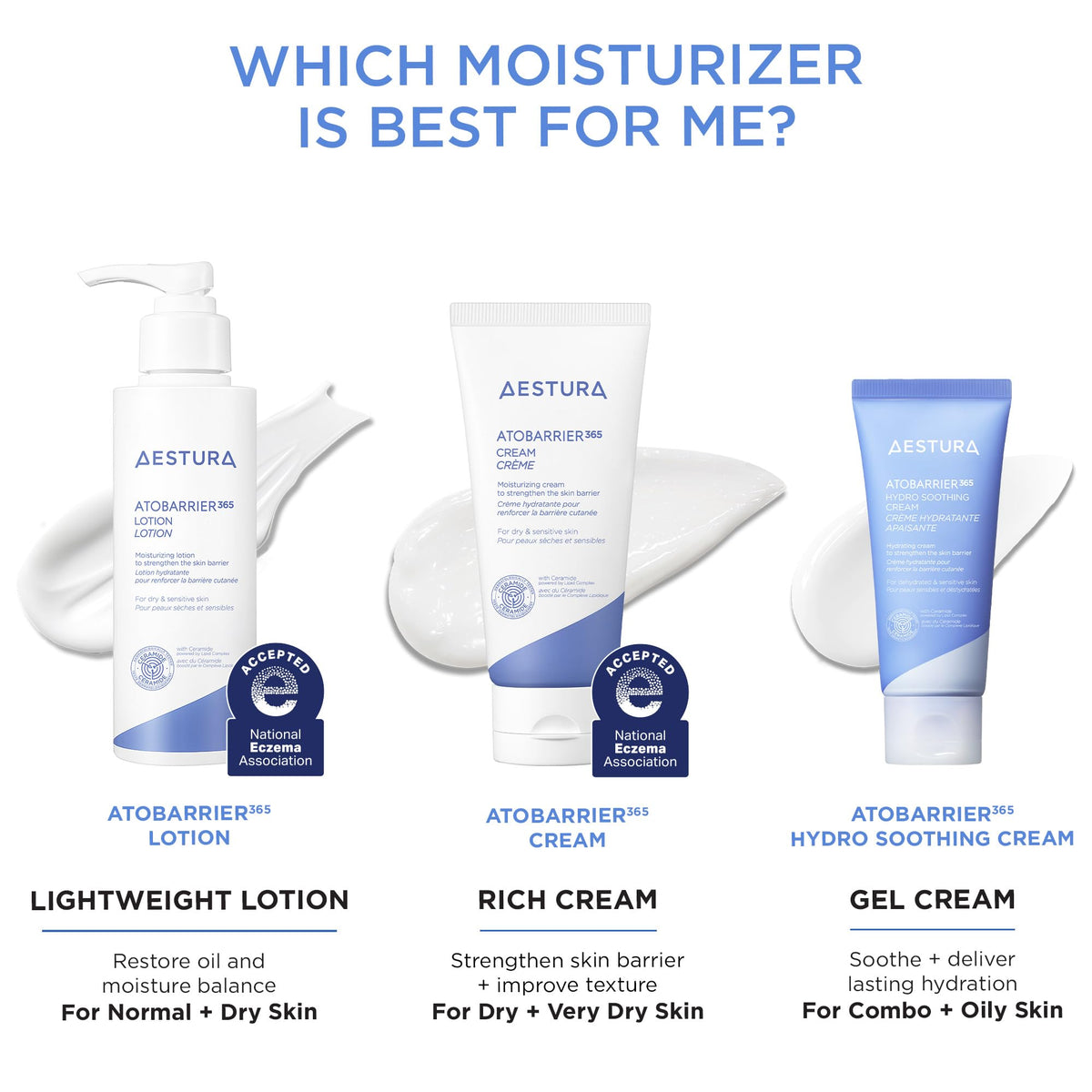 AESTURA application on cheek showing smooth spreadability and comfort benefit