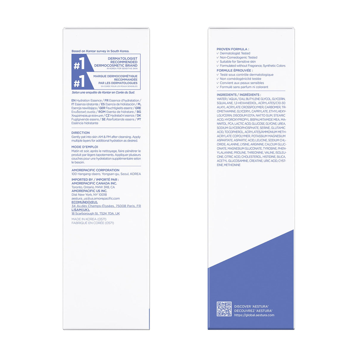 AESTURA clinical-test visual conveying dermatological testing and safety reassurance