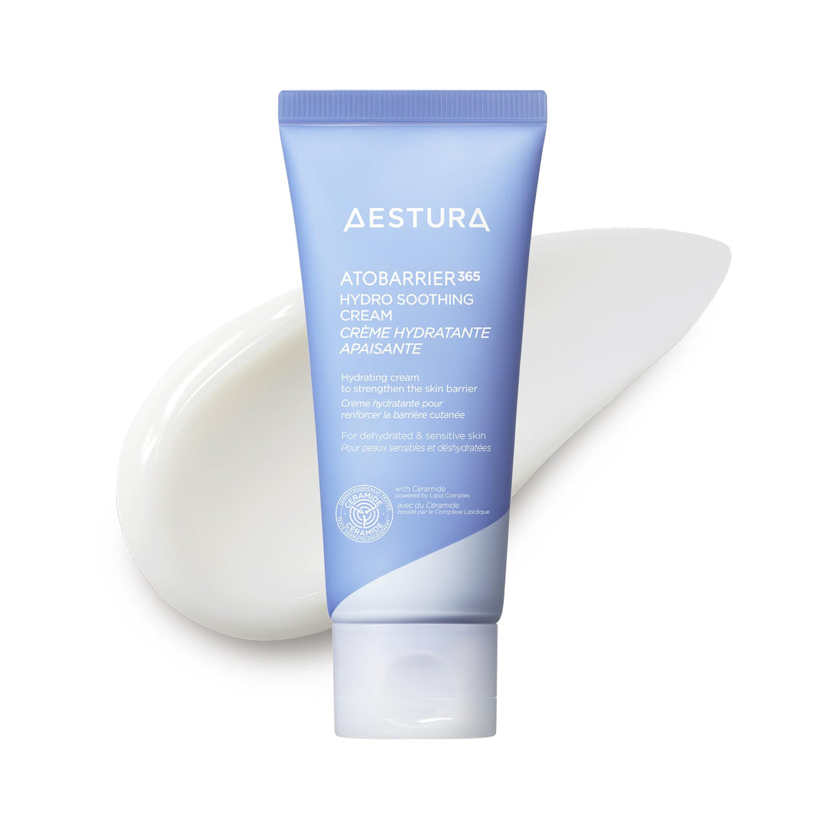 AESTURA front packaging showing jar and box, clear product branding and benefit