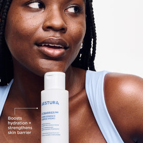 AESTURA ingredient list label highlighting ceramides and amino acids for barrier support