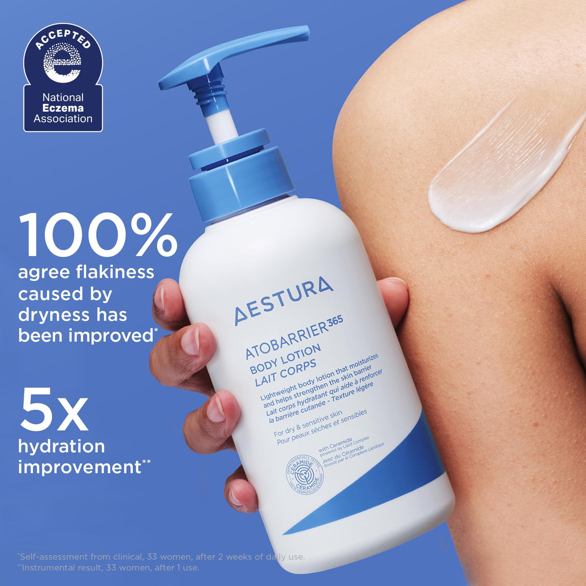 AESTURA lifestyle bathroom shelf scene suggesting daily routine and low-irritation care