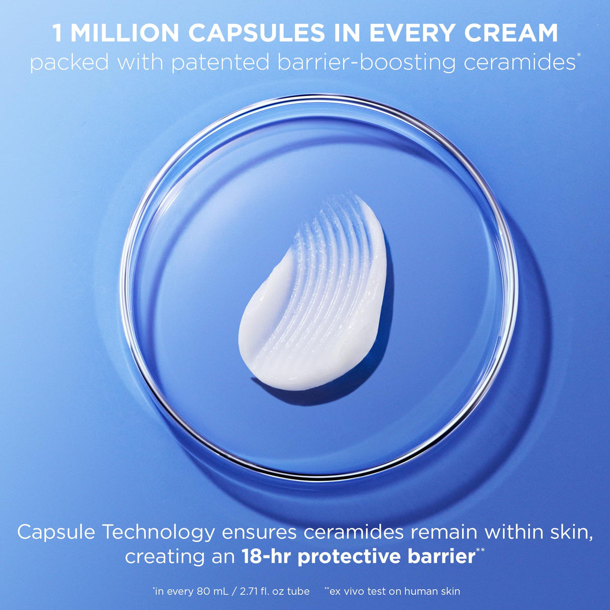 AESTURA cream on palm being applied offering visible hydration and soothing feel