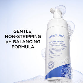AESTURA pump dispensing rich pre-formed foam for gentle application