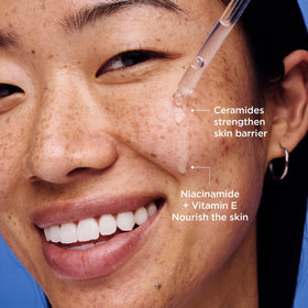 AESTURA close-up of lightweight serum texture showing quick absorption
