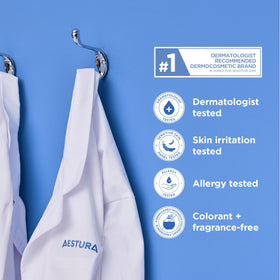 AESTURA inside travel pouch illustrating portability and on-the-go barrier maintenance