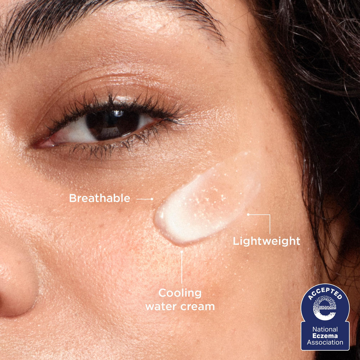 AESTURA close-up of water-cream texture demonstrating lightweight hydration