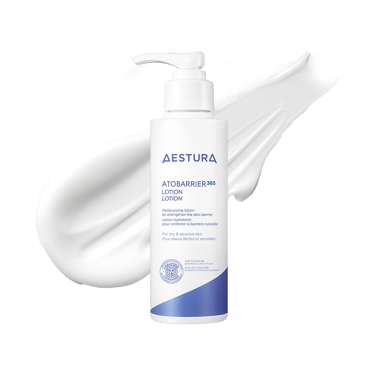 AESTURA front packaging showing 90ml tube and calm design for gentle hydration
