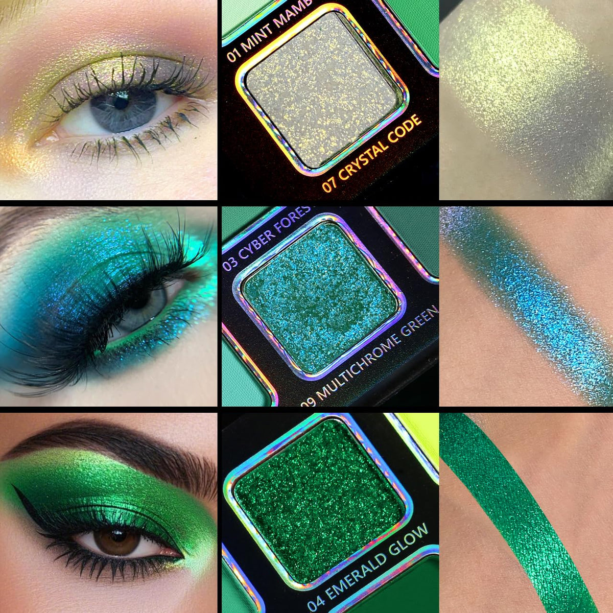 Afflano swatches on arm displaying color shift and buildable layers