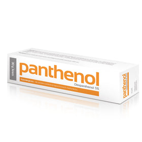 Aflofarm panthenol cream front tube showing product and calm packaging benefit