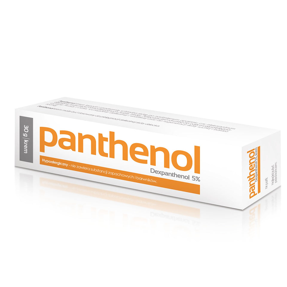 Aflofarm panthenol cream front tube showing product and calm packaging benefit