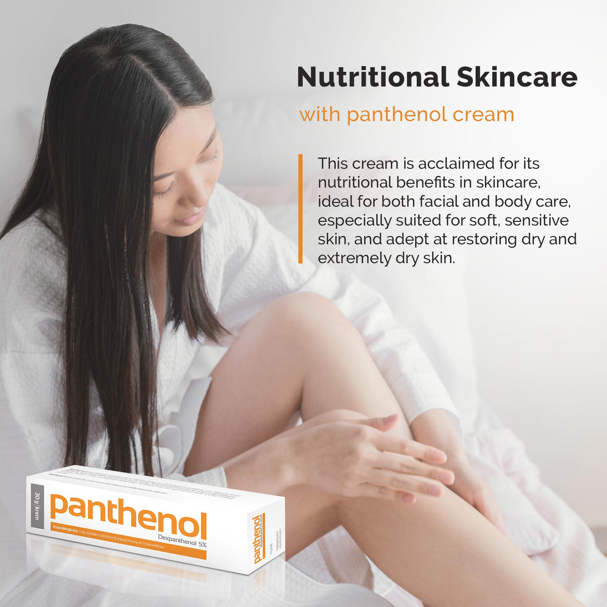 Aflofarm panthenol cream beside travel items showing compact, portable convenience