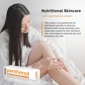 Aflofarm panthenol cream beside travel items showing compact, portable convenience