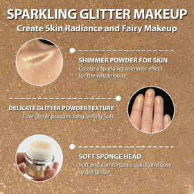 afmicat glitter texture macro revealing fine champagne-gold sparkle