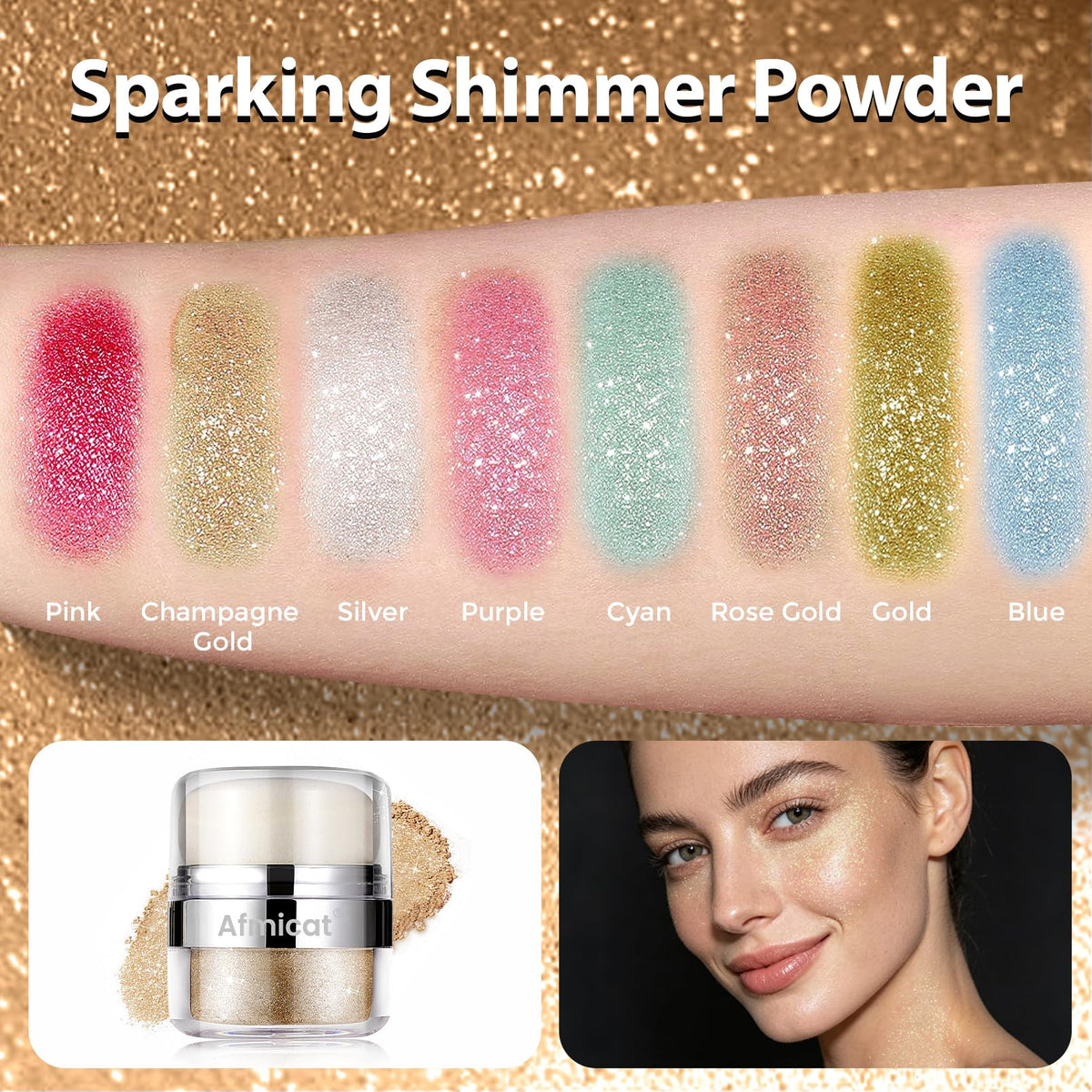 afmicat arm swatch demonstrating buildable glow and even coverage