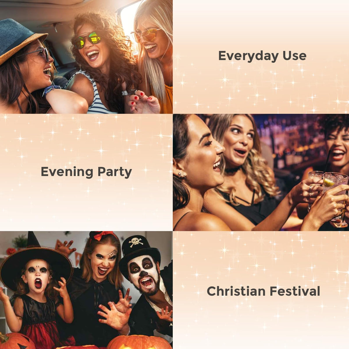 afmicat party lifestyle use showing long-lasting shimmer for events