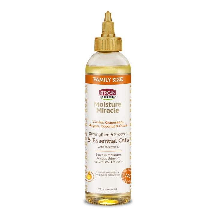 African Pride bottle front label showing product and size for clear identification and trust