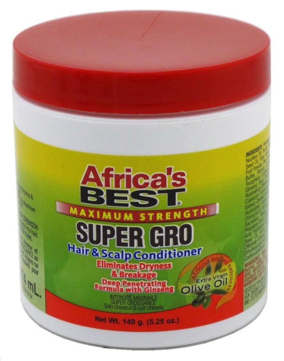 Africa's Best jar front label showing product name and benefits for moisturized hair