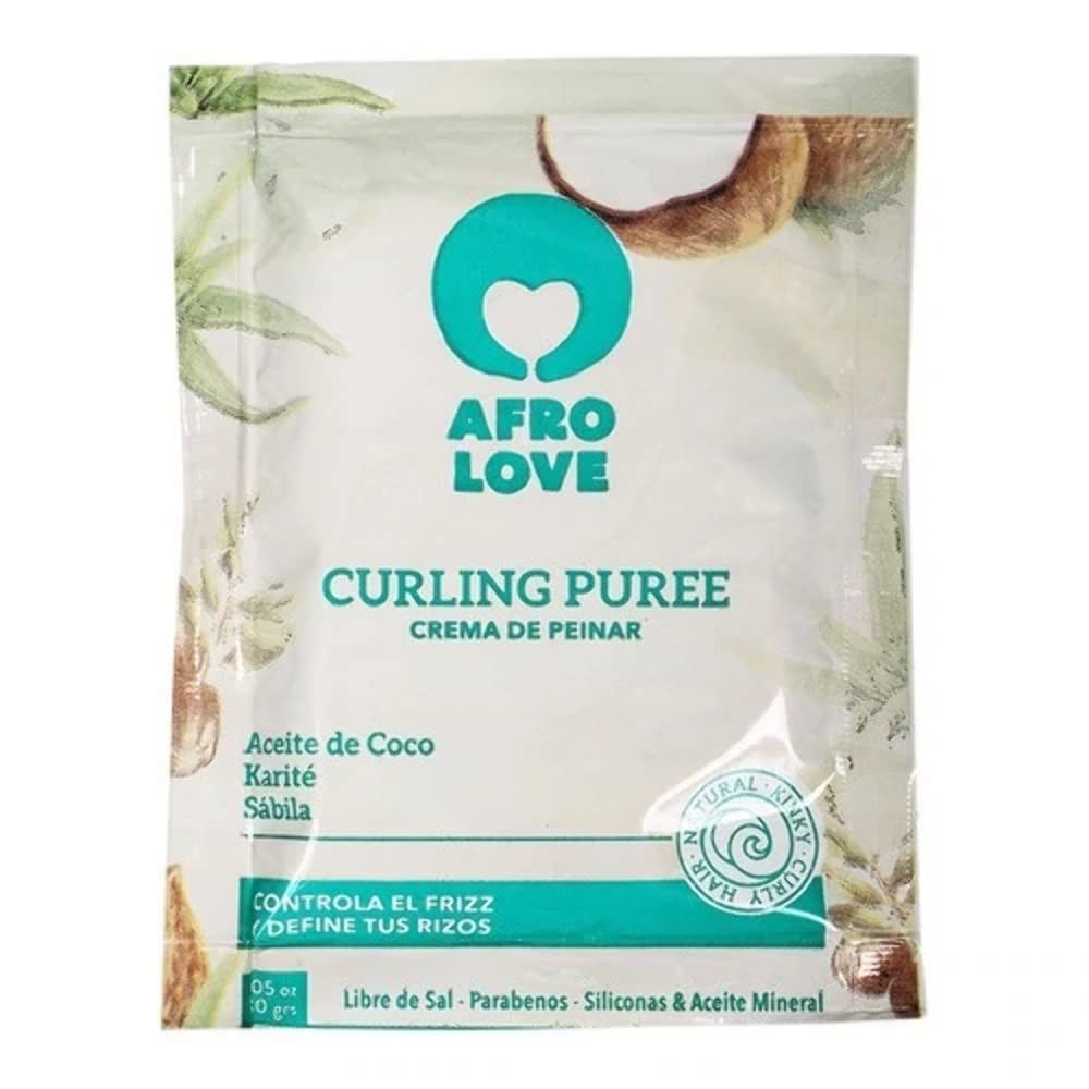 Afro Love curl cream being applied to curly hair to define and reduce frizz