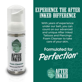 After Inked bottle pump detail showing dispenser for precise, hygienic use