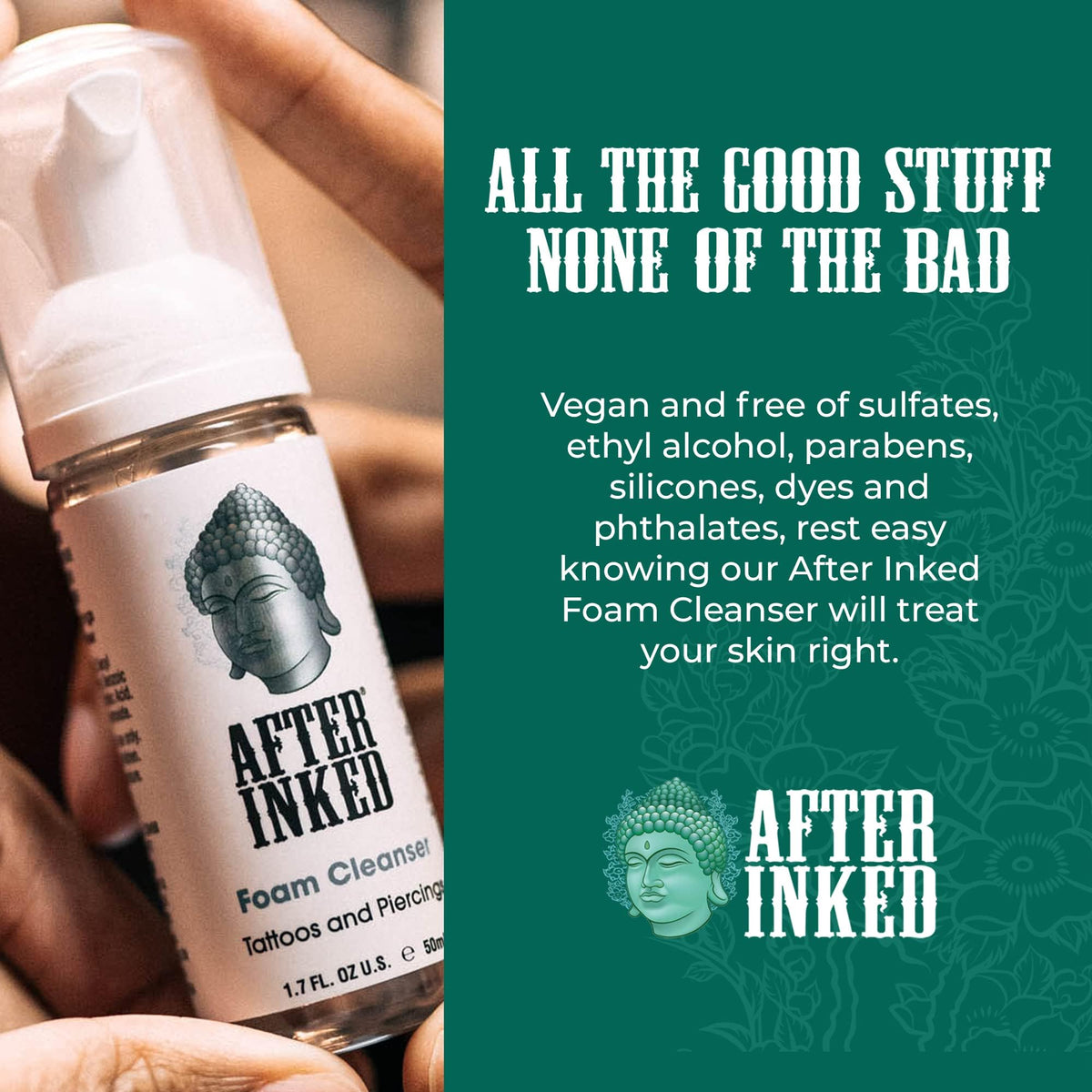 After Inked bottle on studio shelf conveying professional recommendation and readiness