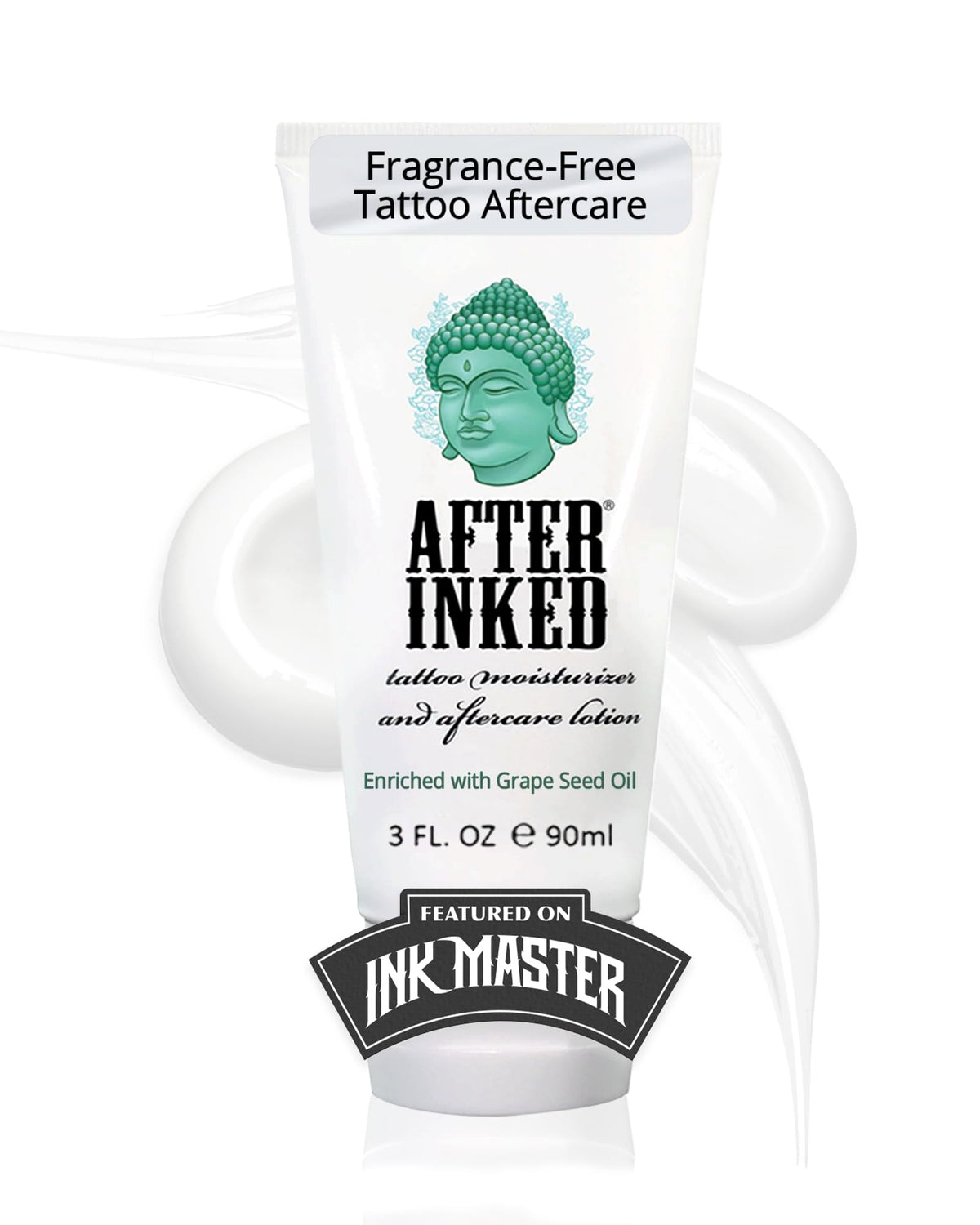 After Inked front tube view showing clean packaging and benefits